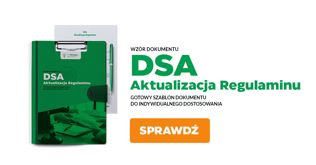 Przykładowe postanowienia do aktualizacji regulaminu pod DSA - grafika promocyjna