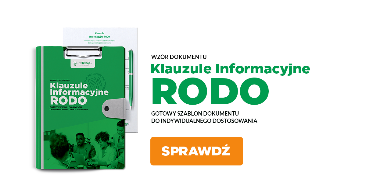 Klauzule informacyjne - grafika promująca produkt